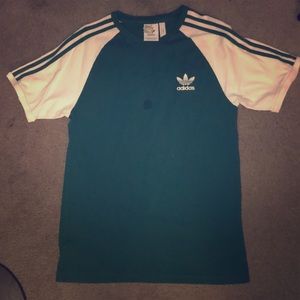 Size M, green, boys shirt. Adidas